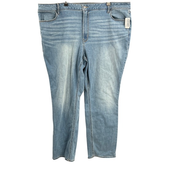 Old Navy Women's High-Rise Straight Jeans Blue Plus Size 24W Inseam 30 New - Picture 1 of 5